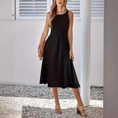 Solid Color Sleeveless Sexy Dress Slim Fit Women