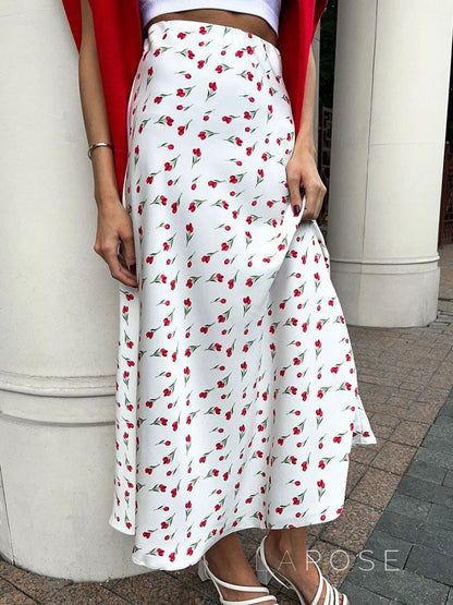 Polly Cherry Print Maxi Skirt