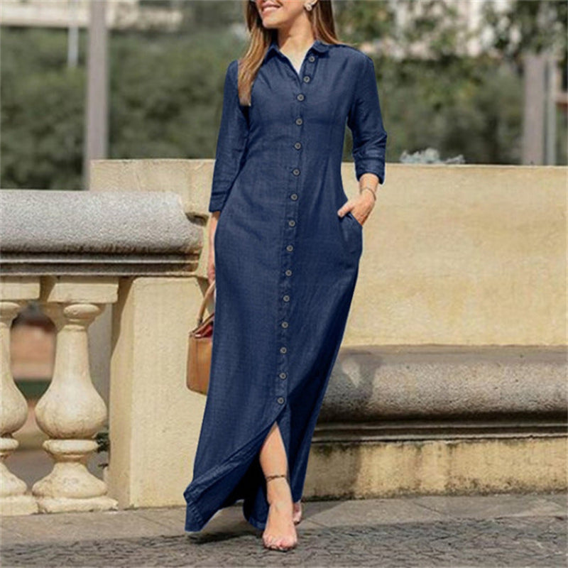 Chic Denim Maxi Dress | Great for Everyday Wear
