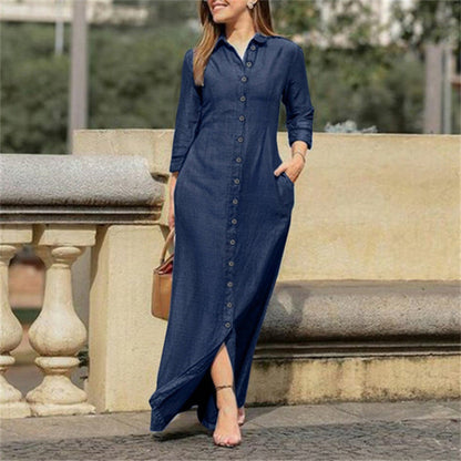 Chic Denim Maxi Dress | Great for Everyday Wear