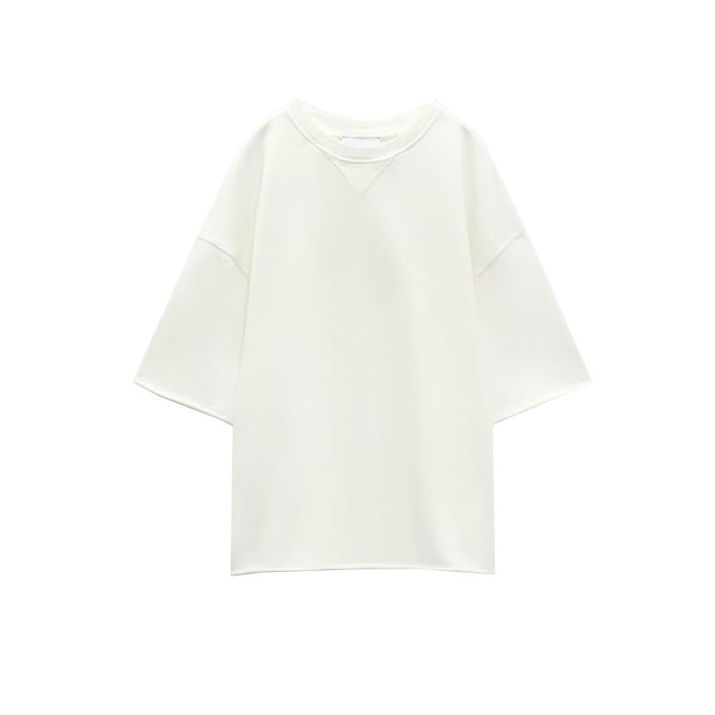 Summer Women Stretch High Waist Shorts Loose Cotton Short Sleeve T shirt