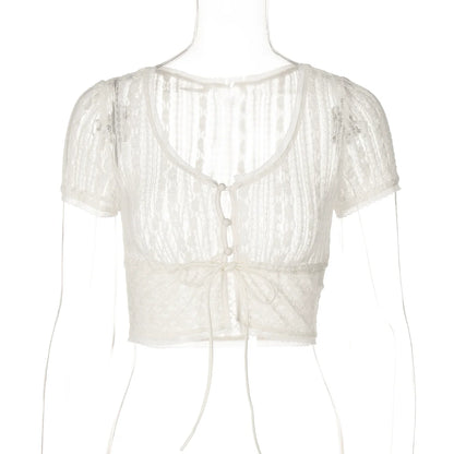 Rylann Lace Button Crop Top