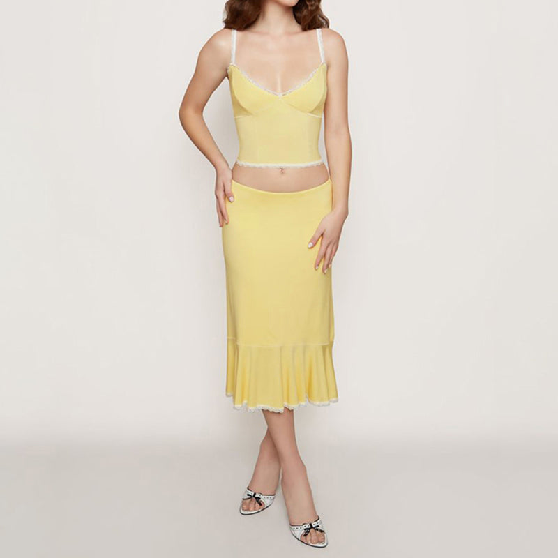 Bliss Ruffle Hem Skirt Set