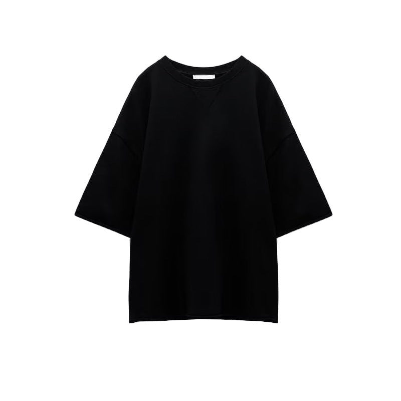 Summer Women Stretch High Waist Shorts Loose Cotton Short Sleeve T shirt
