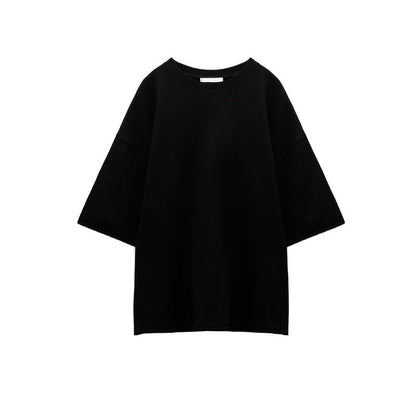 Summer Women Stretch High Waist Shorts Loose Cotton Short Sleeve T shirt