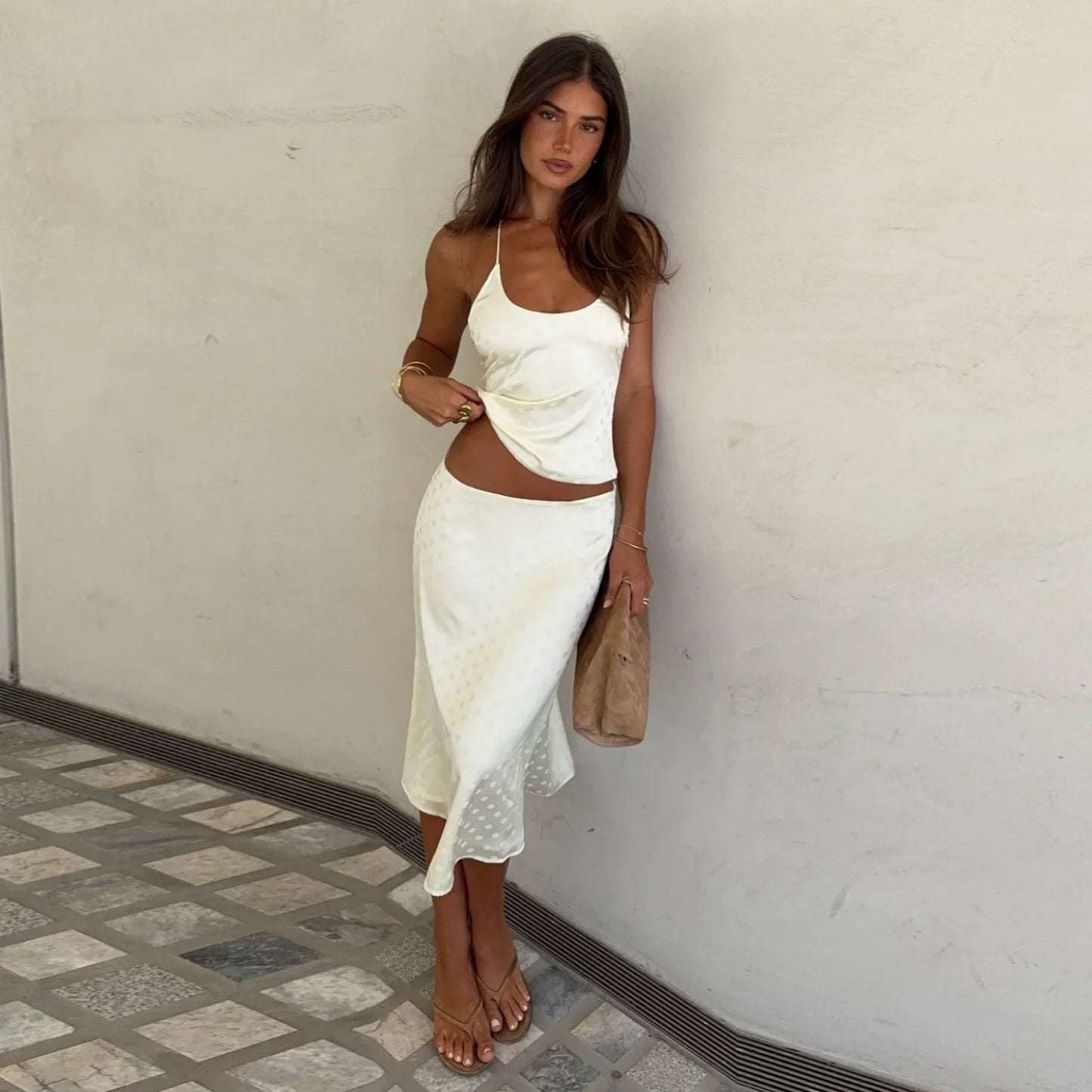Knitted Two-Piece Skirt Set