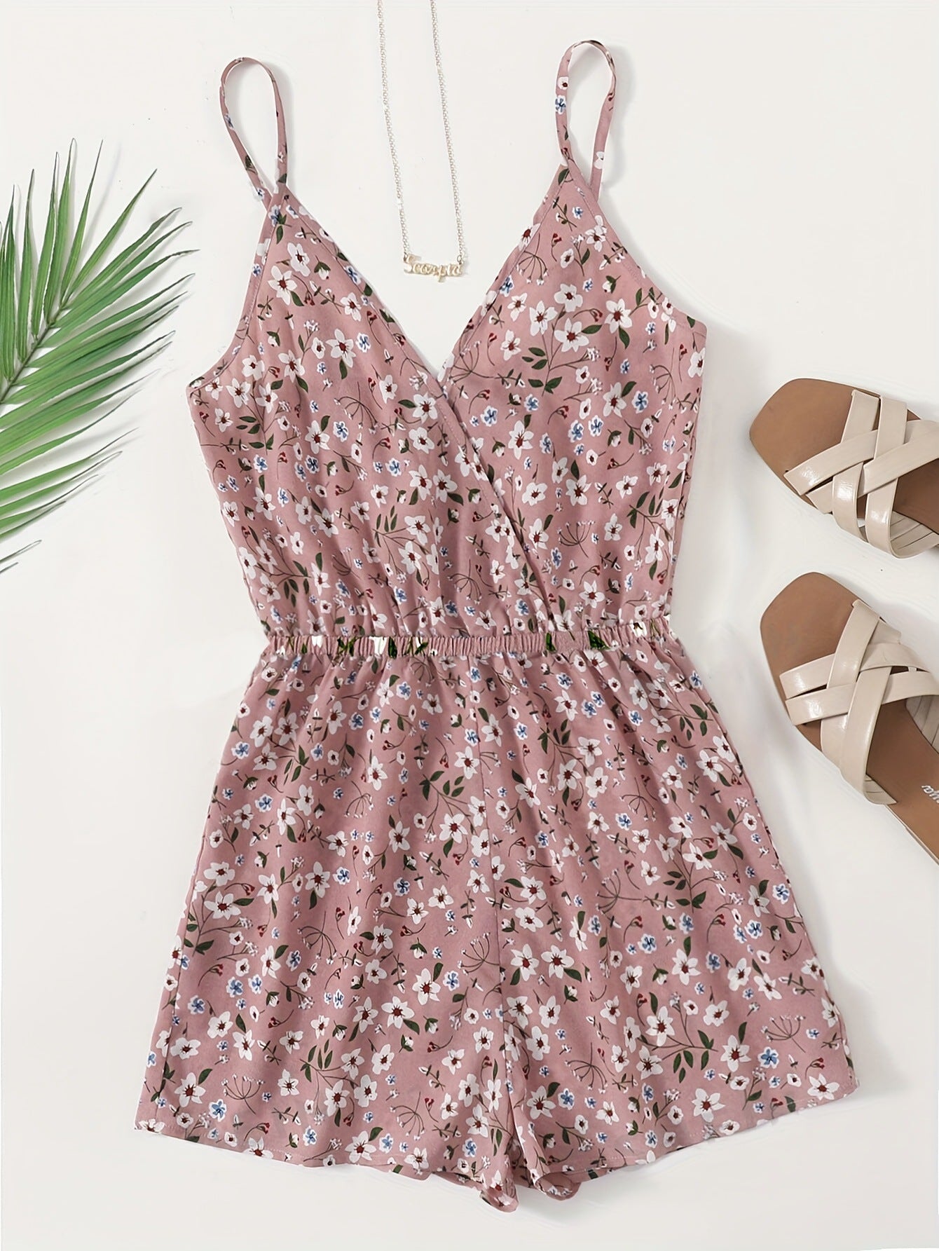 Women Clothing Trendy Thin Looking Suspenders Fitted Waist Jumpsuit Shorts