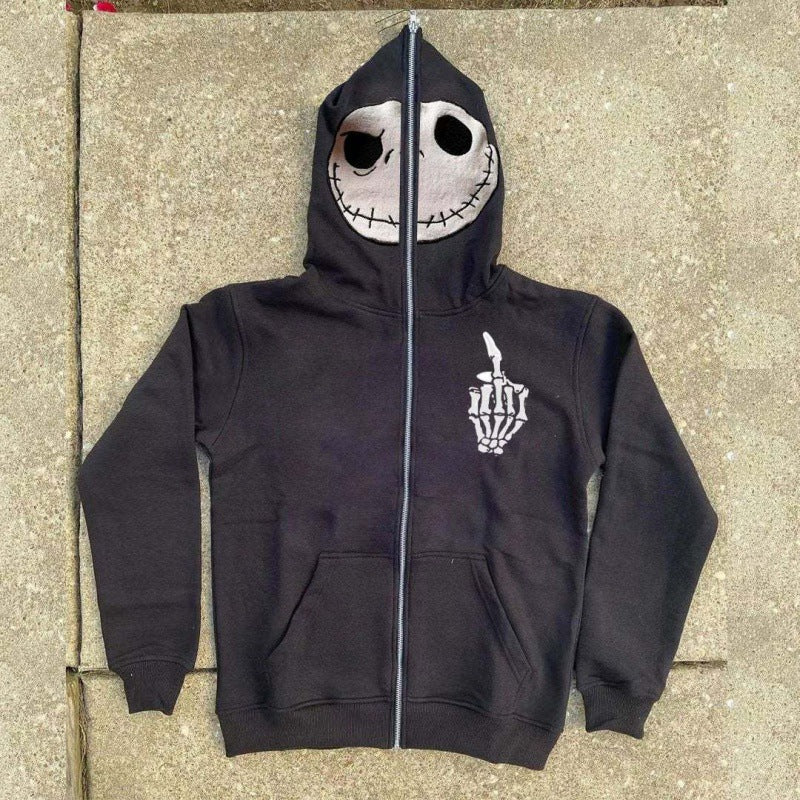 Heart 3D Print Zip-up Long Sleeve Hoodie