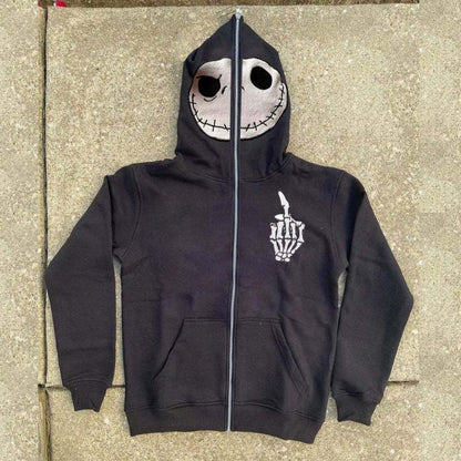 Heart 3D Print Zip-up Long Sleeve Hoodie