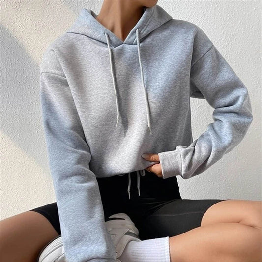 Autumn Women Clothing Pullover Sweatshirt Top Hooded Loose Women Sweatshirt