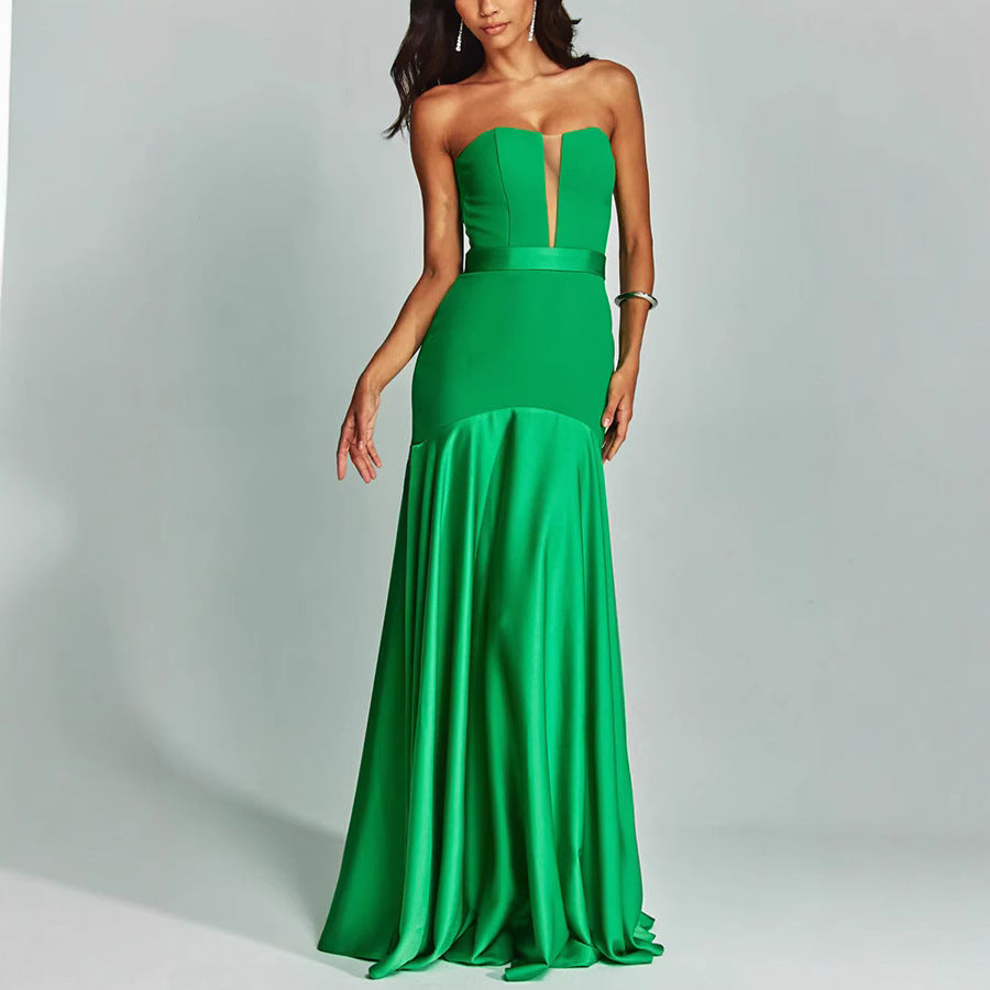 Arrival Stitching Chest Wrapped Dress Casual Party Sleeveless Dress Women