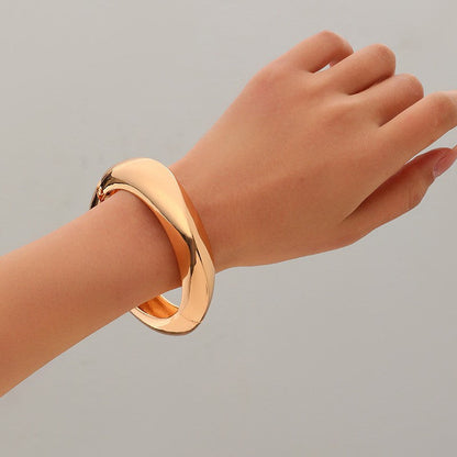 Wide Openwork Coil Metal Cuff Bracelet