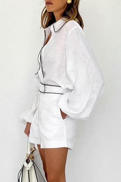 cotton and linen long-sleeved summer suit