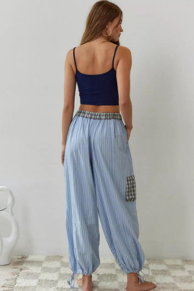 Conjunto de pijama azul cielo con empalme suelto