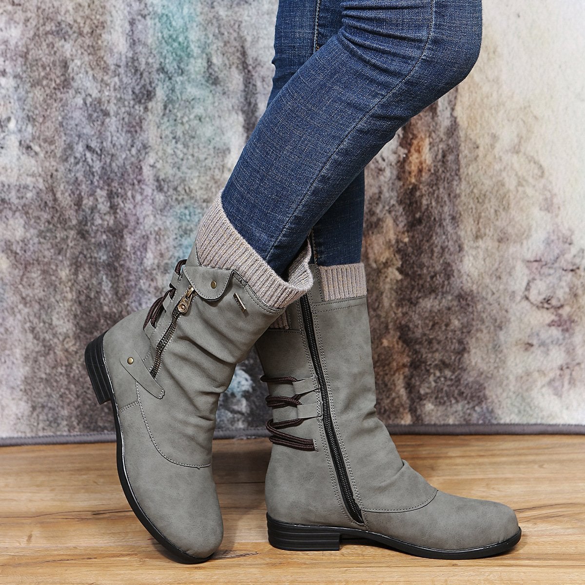 Western Vegan Smooth Ankle Boots with Heel for Women | Eco-Friendly Materials