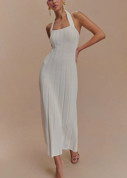 Liora – Halter Tie-Back Knit Midi Dress