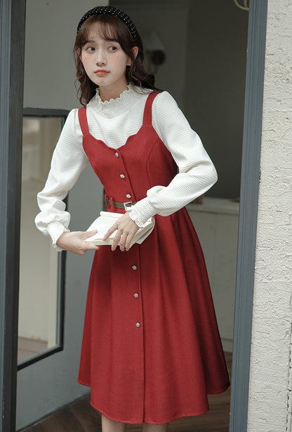 Button Up Scallop Cami Dress