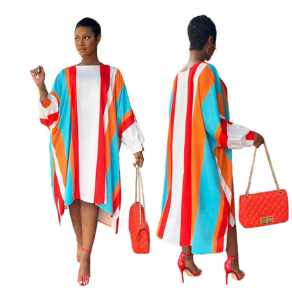 Loose Casual Contrast Color Women Dress