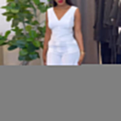 Women Clothing Spring Solid Color Backless Bow Top Wide Leg Trousers Casual Suit