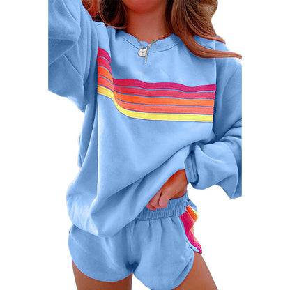 Fall Loose Slim Fit Casual Two Piece Sets Women Trend Color Matching Long Sleeve Women