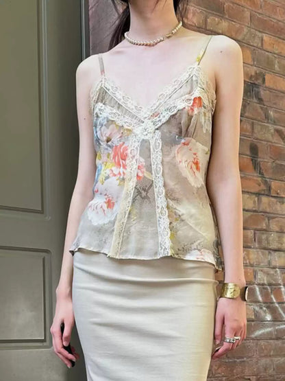 Elodie Lace-Trim Floral Top