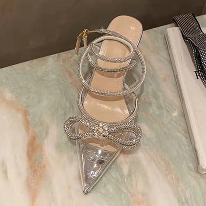 Showstopper Double Bow Crystal Embellished Heels