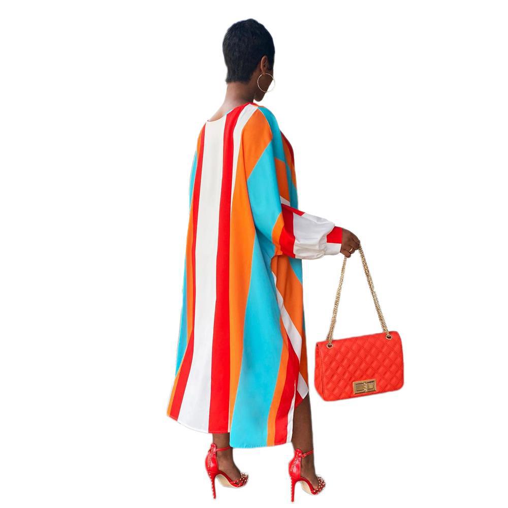 Loose Casual Contrast Color Women Dress