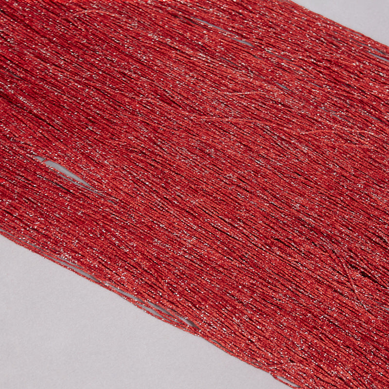Strapless Fringe Red Dress