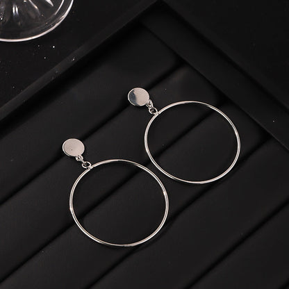 Bold Geometric Gold Alloy Hoop Earrings