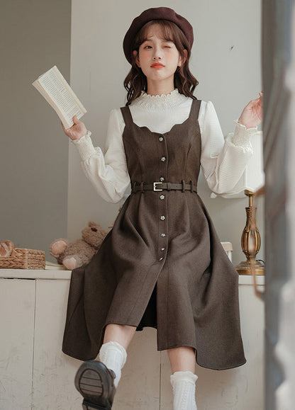 Button Up Scallop Cami Dress