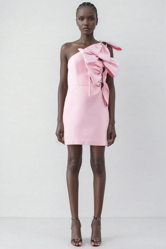 Rila Barbie Pink Big Bow Mini Dress