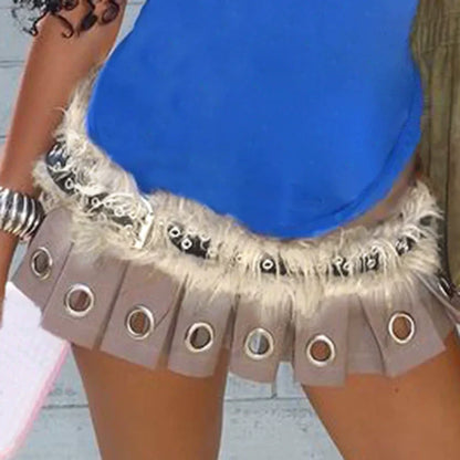 Raizel Metal Ring Fur Belt
