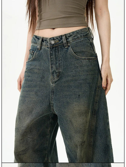 Extreme Wide-Leg Vintage Wash Jeans