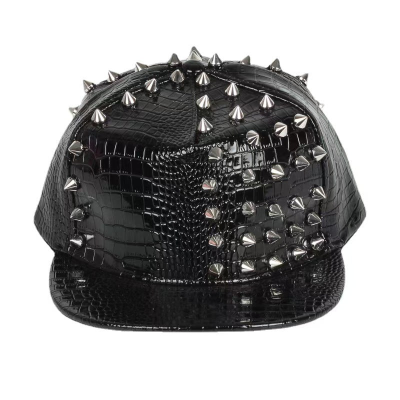 Punk Rivet Crocodile Print  Hat
