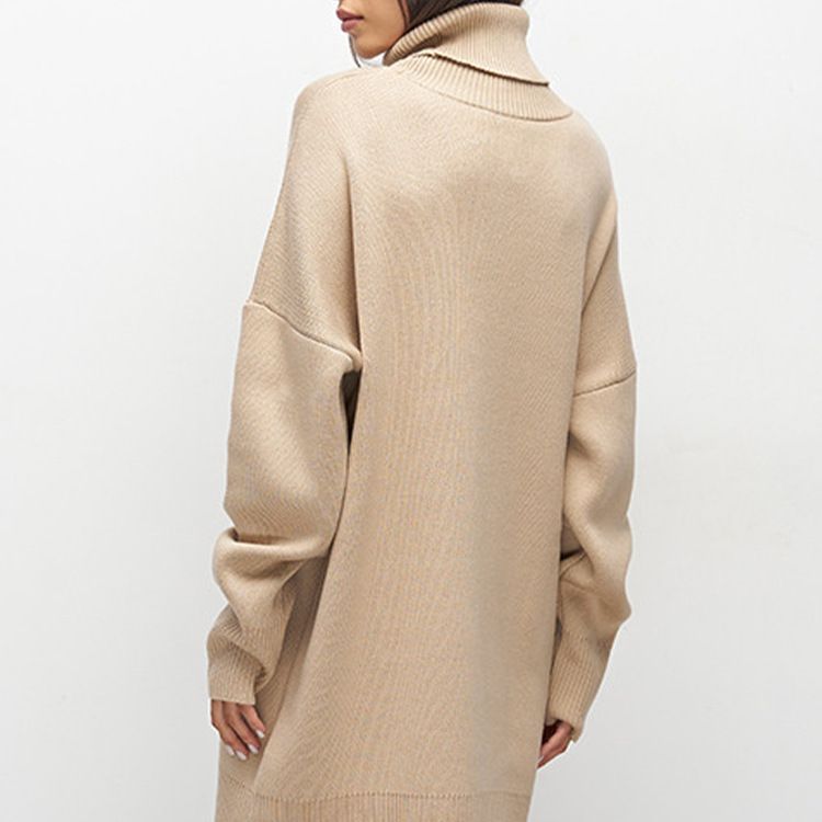 Autumn Winter Turtleneck Sweater Women Mid Length Thickened Russia Long Sleeved Knitwear