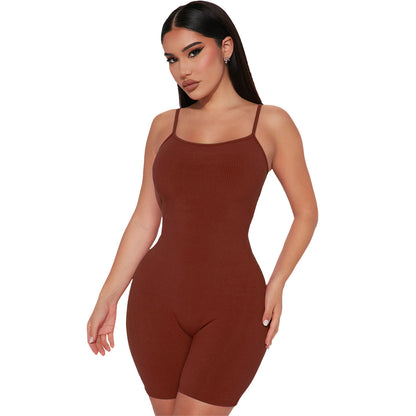 Women Clothing Summer Thread Sling Hip Lifting Beauty Back Casual Jumpsuit