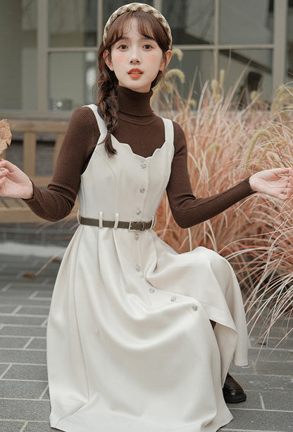 Button Up Scallop Cami Dress