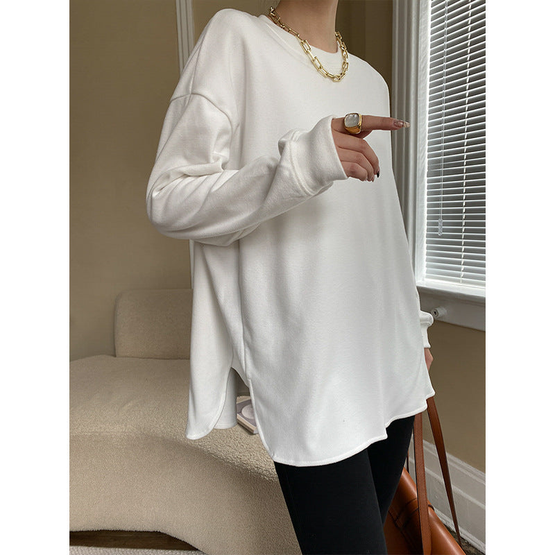 Brushed Comfortable T shirt Loose Bottoming Shirt Autumn Winter