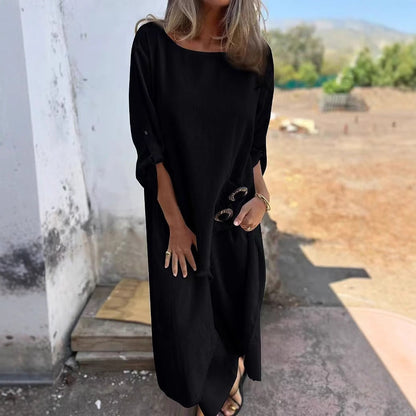 Spring Summer Metal Buckle Loose Irregular Asymmetric Robe Women Clothing