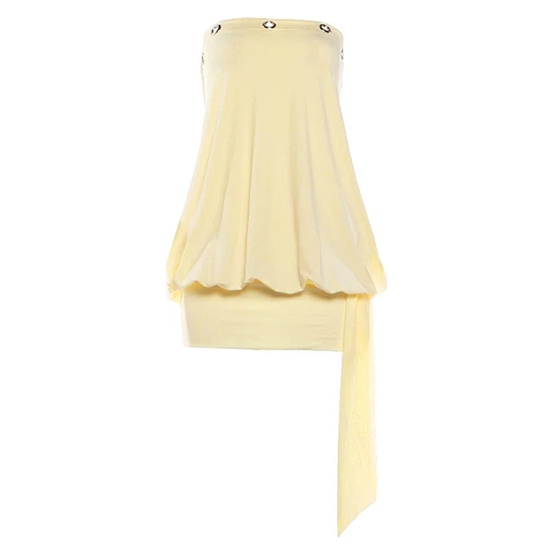 Ruched Strapless Mini Dress