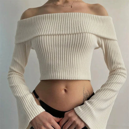 Samaria Ribbed Off Shoulder Top