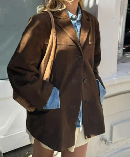 Koa Lapel Faux Leather Jacket
