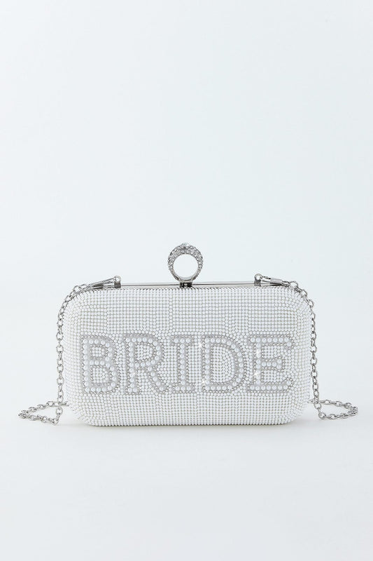 Clutch de lentejuelas para novia - Blanco/Plateado