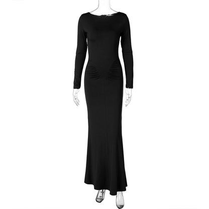Mildred Pleated Long Sleeve Dress