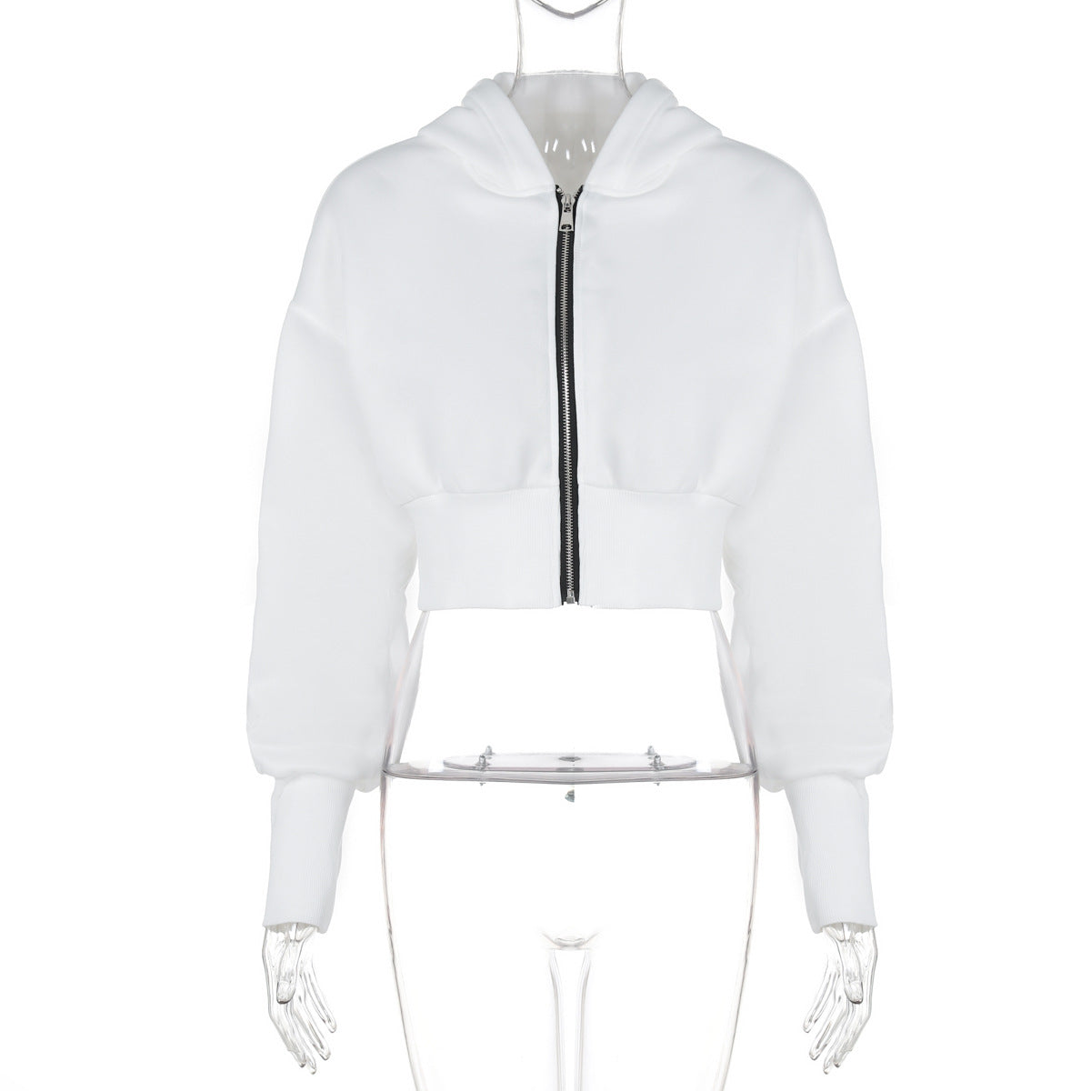 Women Clothing Autumn Winter Cardigan Zipper Hooded Long Sleeve Knitted Coat