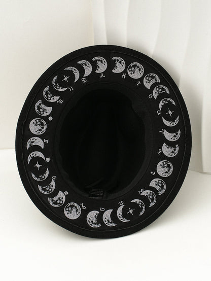 Gothic Hand-painted Moon Decorated Hat