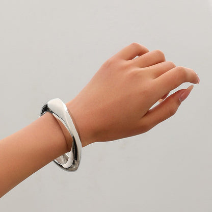 Wide Openwork Coil Metal Cuff Bracelet