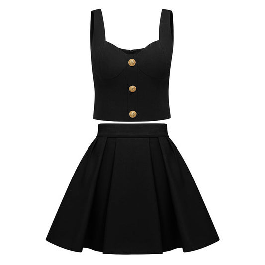 Summer Suspenders Vest A line Skirt Skirt Subnet Red Skirt Outfit Women