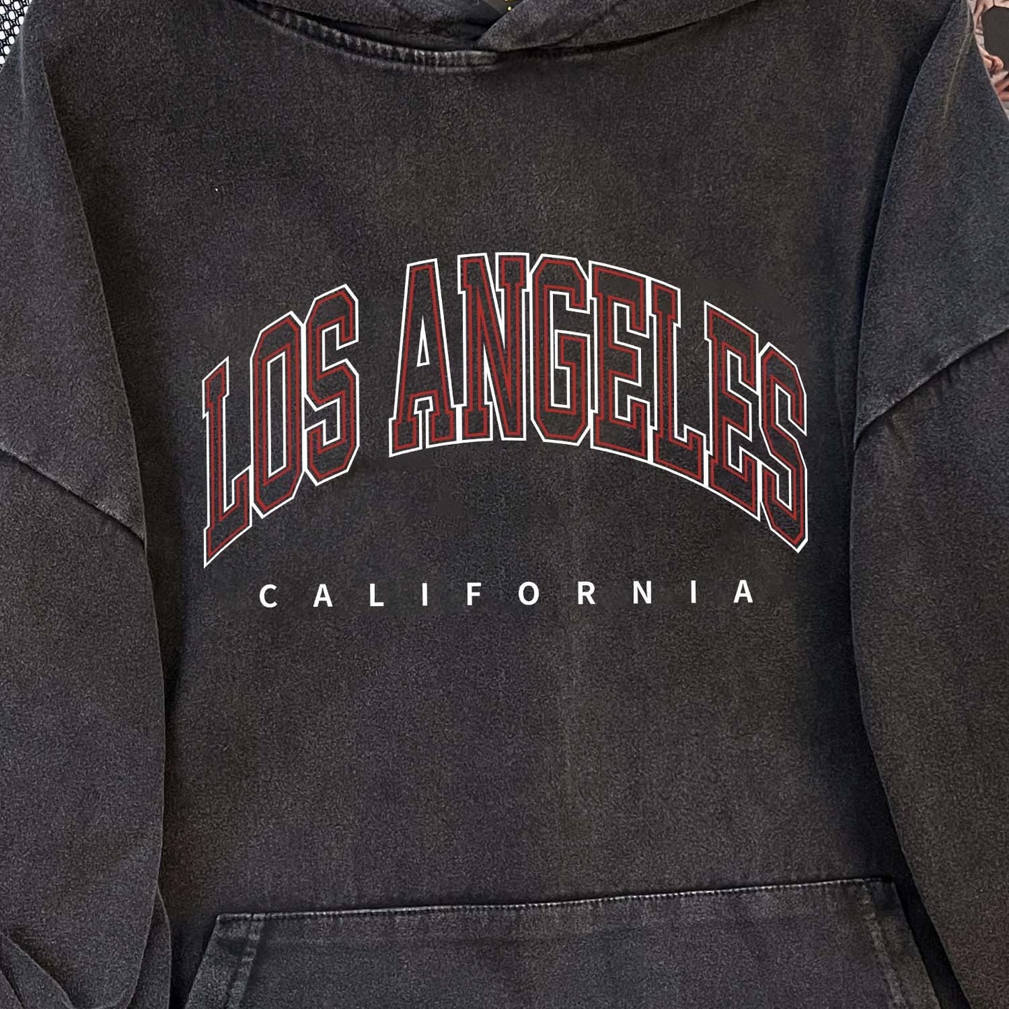 High Street Wash Vintage Pure Cotton Chinese Cotton Composite Hooded Sweatshirt Autumn Washed Distressed Waxed Top