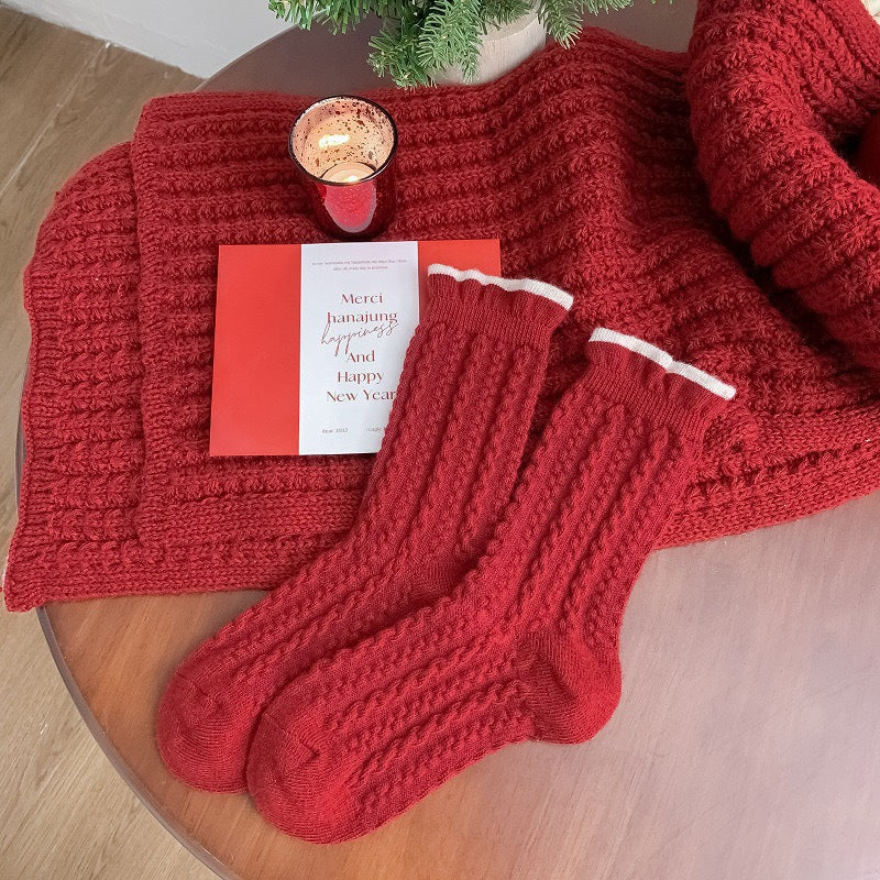 Mid Calf Warm Simple Socks